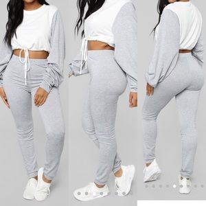 Fashion Nova Crop Top & Jogger set NWOT